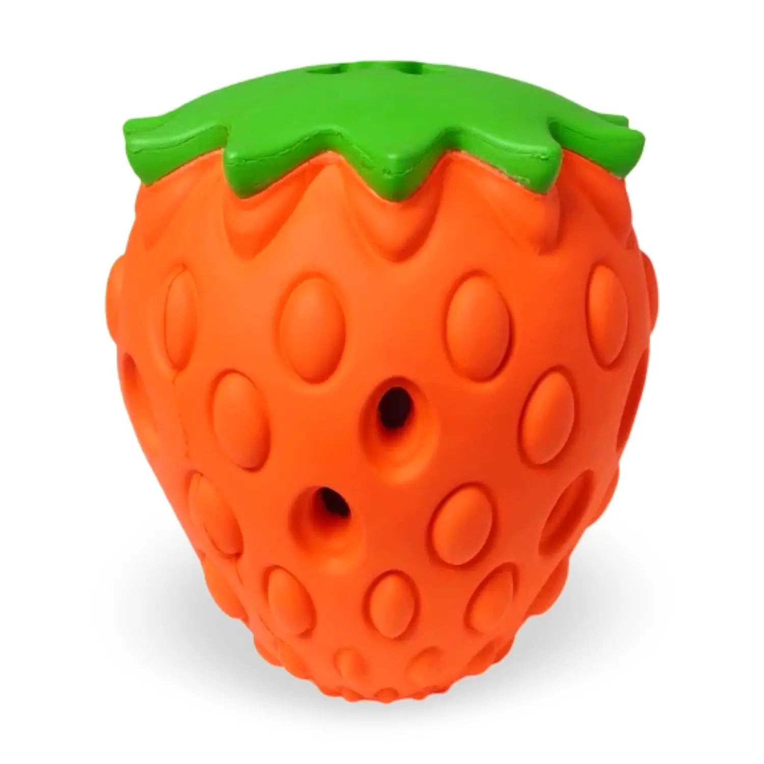Red Strawberry Dog Toy Treat Dispenser Enrichment Feeder