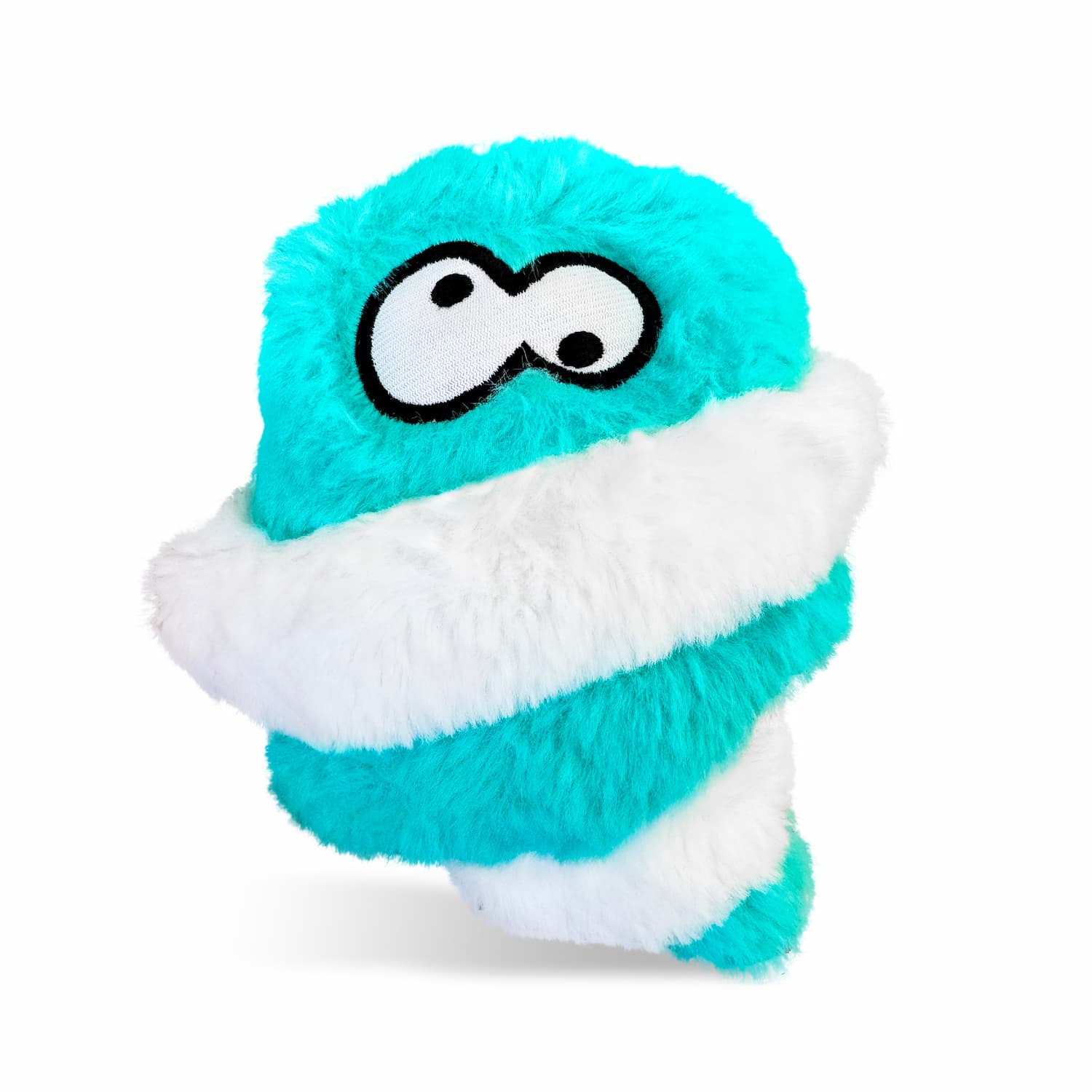A 2-in-1 Rippable plush toy resembling a tornado with blue and white colors, featuring a whimsical character face on one end.