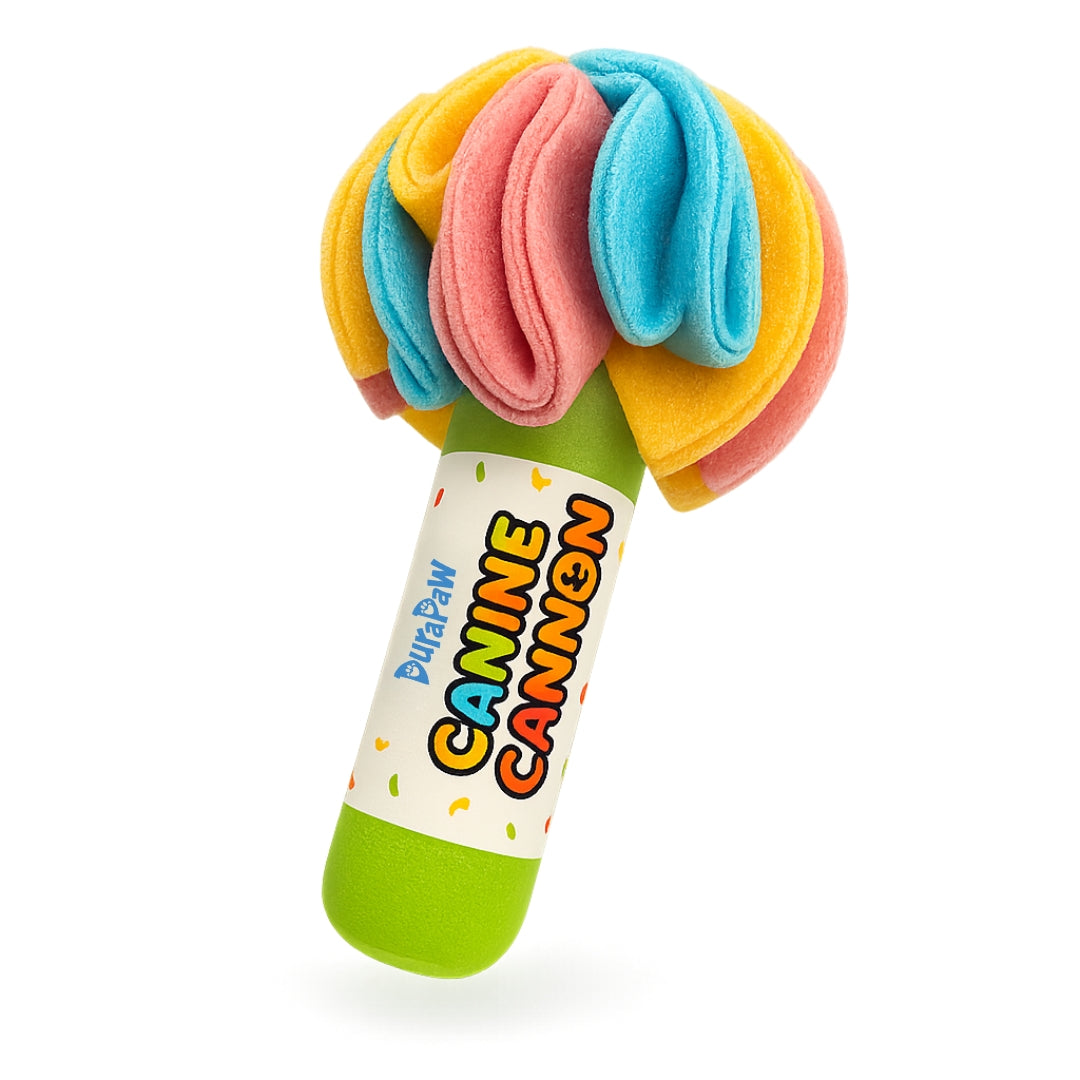 DuraPaw Colorful Snuffle Ball Canine Cannon Plush Pet Birthday Dog Toy
