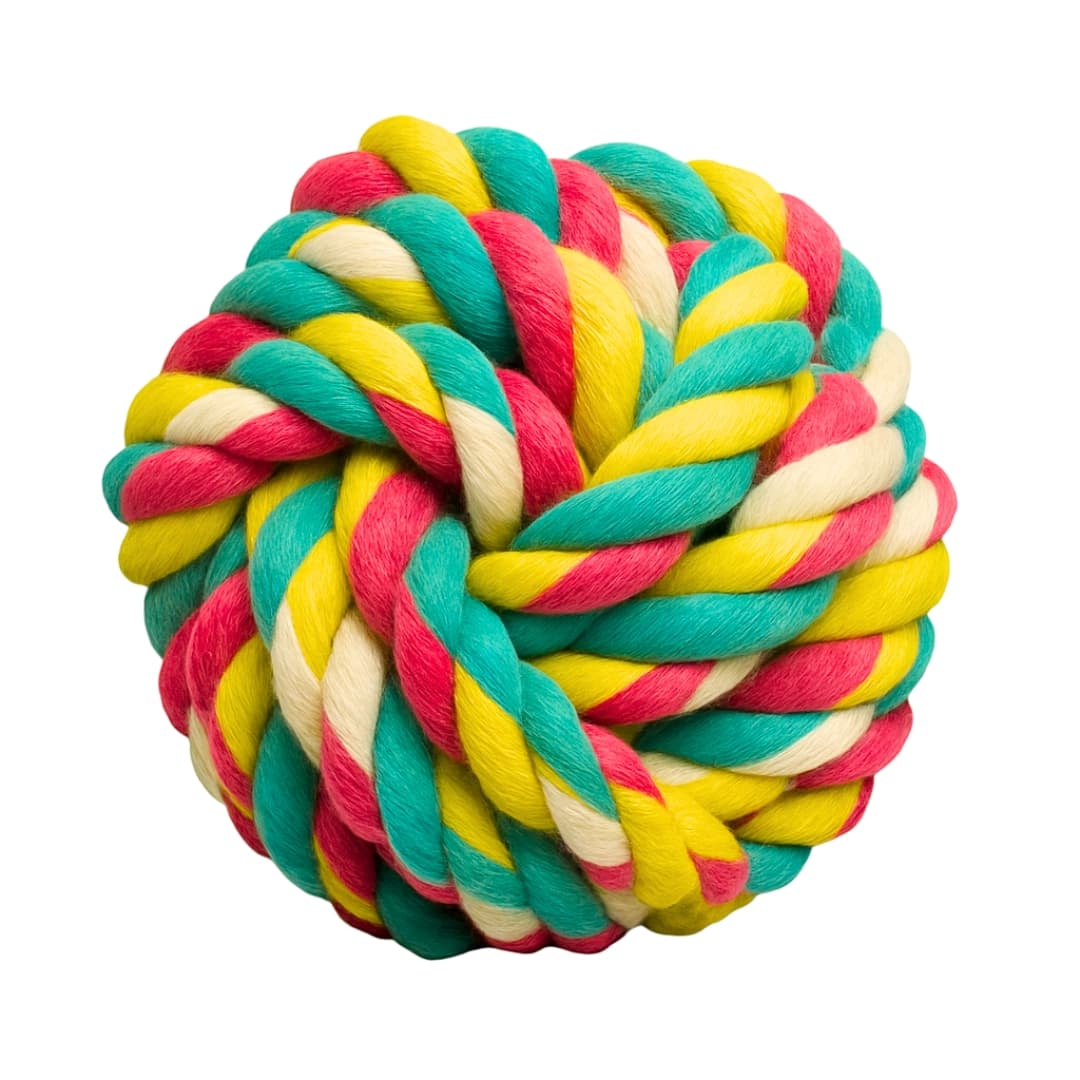 DuraPaw Colorful Wild Dog Toy Rope Ball Fetch Play Thing