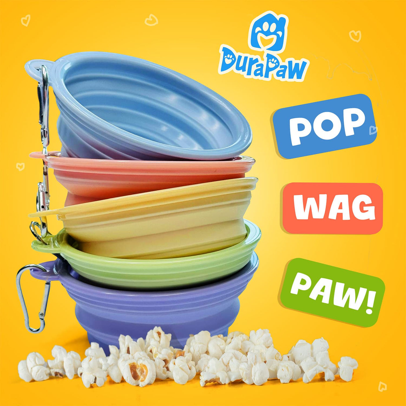 Collapsible Dog Pet Food Bowl Silicone Colorful Option Silicone