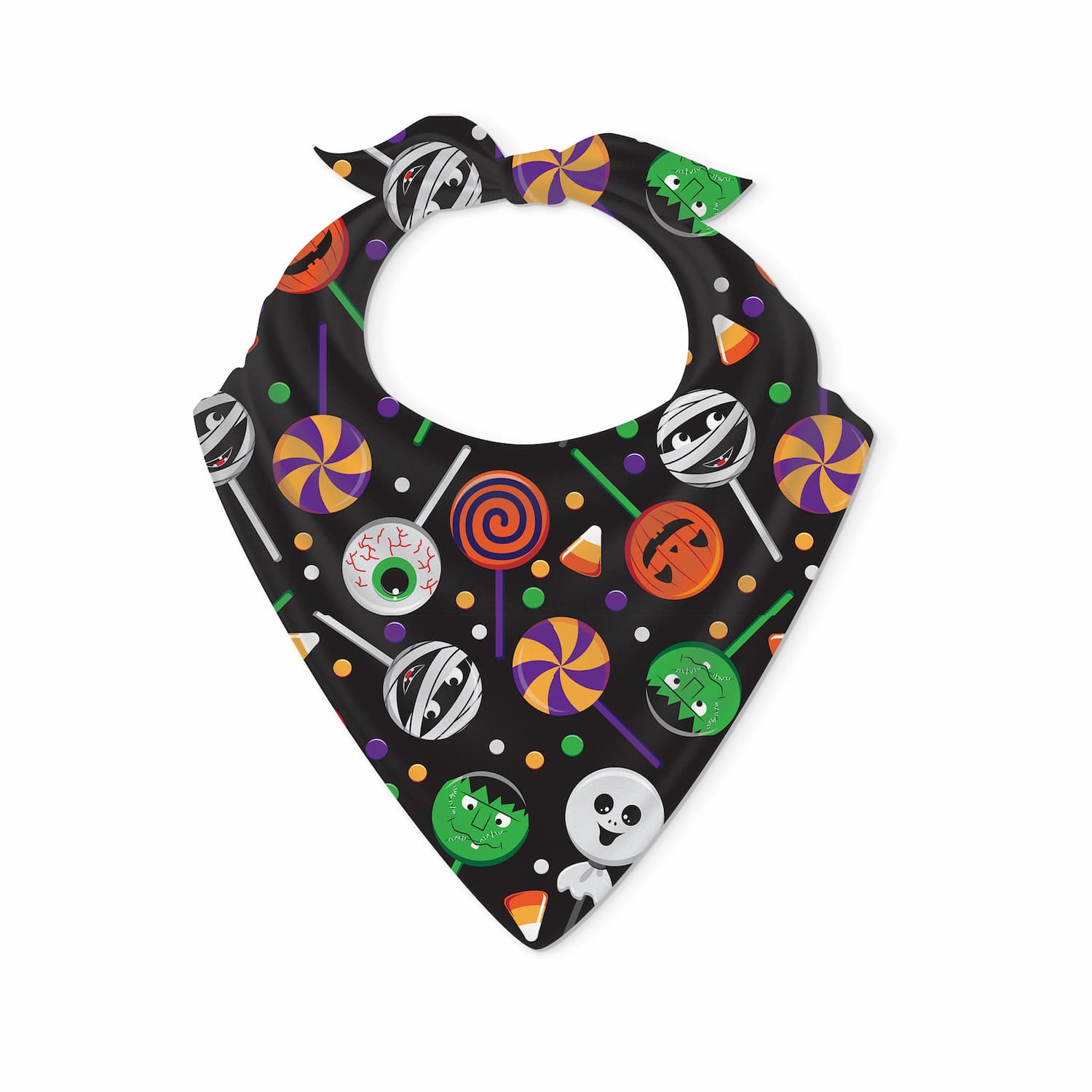 DuraPaw Candy Halloween Themed Black Dog Pet Bandana Accessory