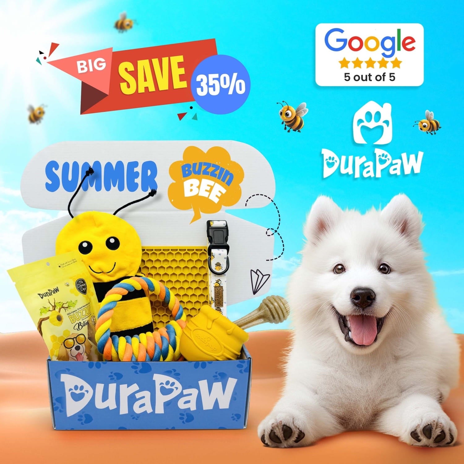 DuraPaw Summer Bee Themed Dog Box Canada