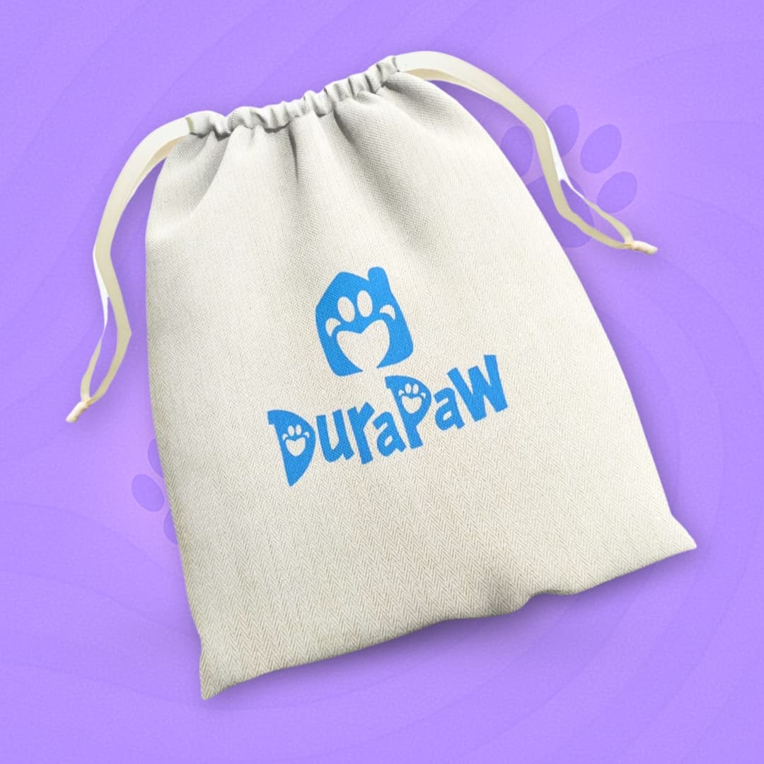 DuraPaw Dog Toy Time Rotation Drawstring Bag Herringbone Pattern