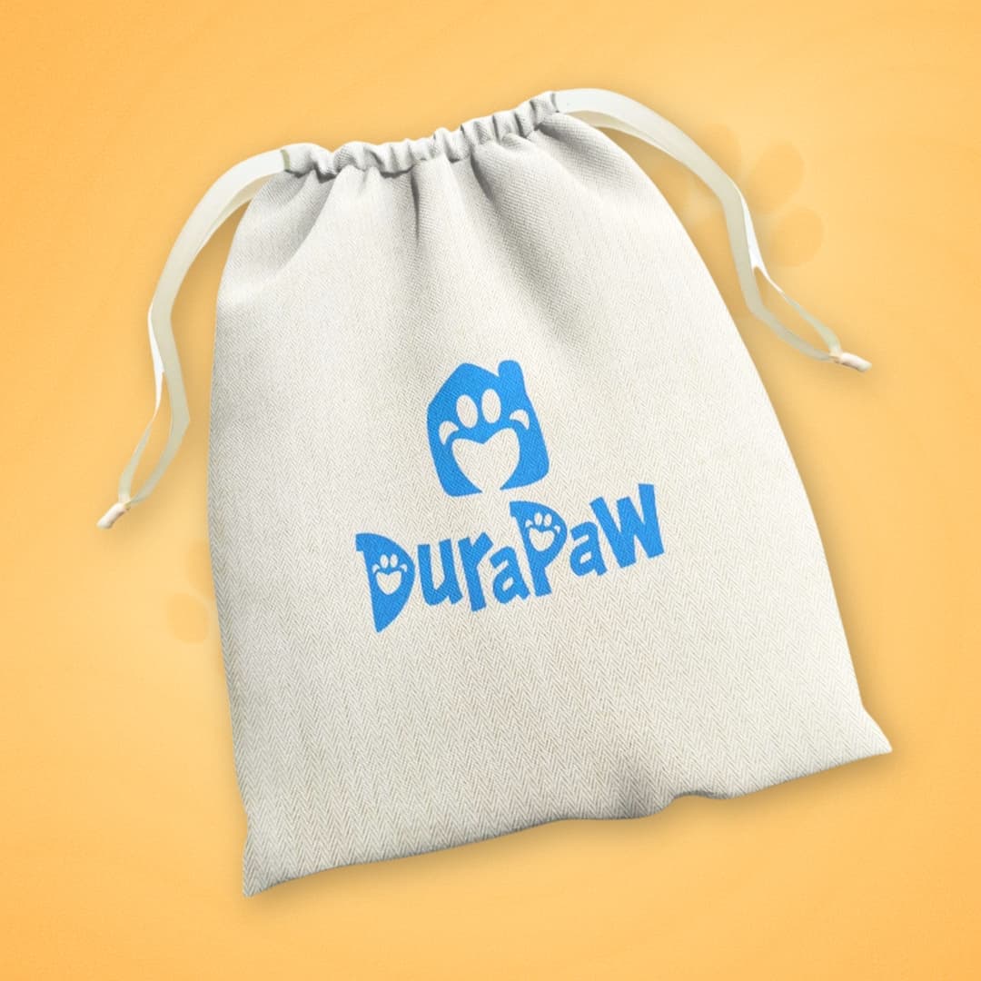 DuraPaw Dog Toy Time Rotation Drawstring Bag Herringbone Pattern