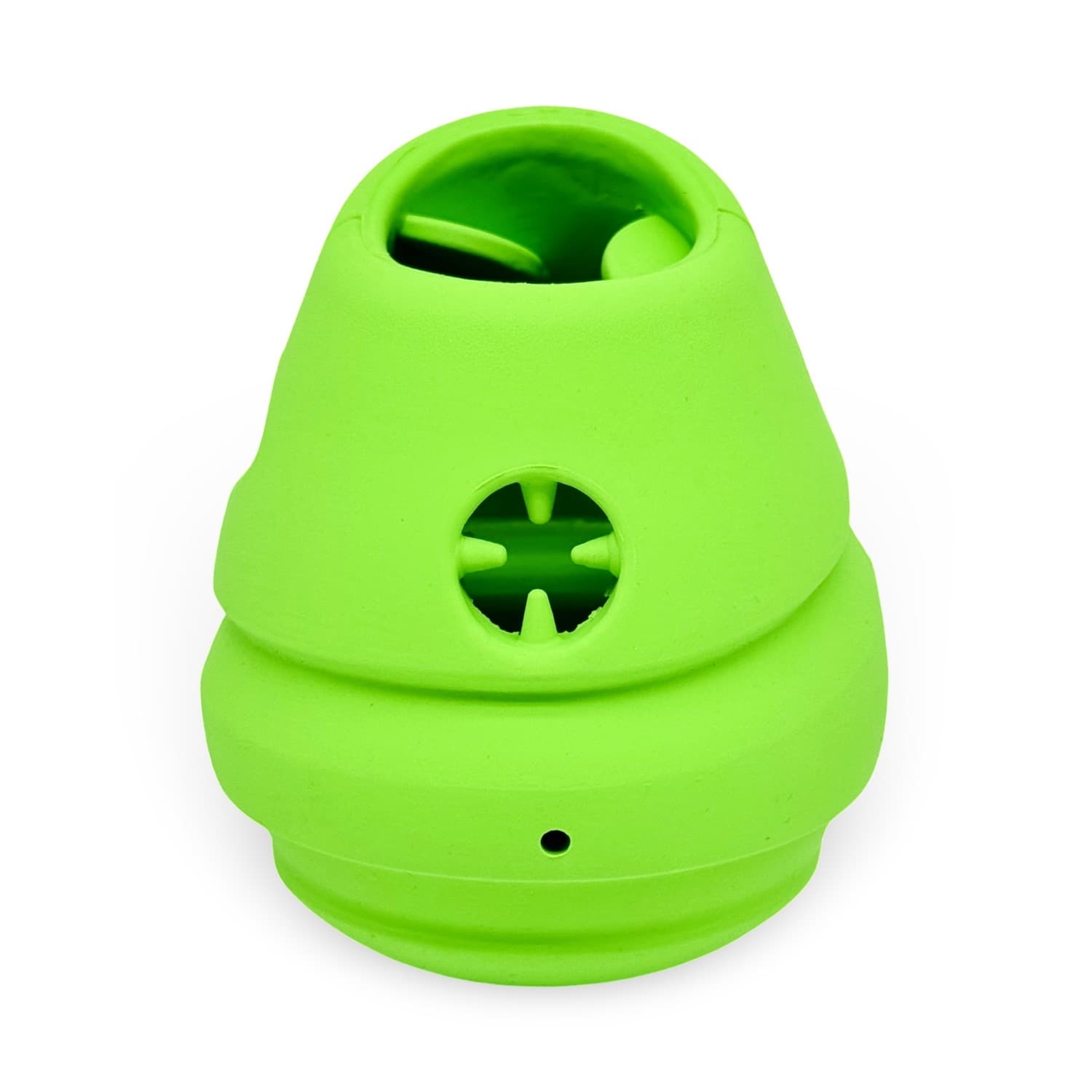Natural Rubber Toppler Enrichment Dog Slow Feeder Toy Vibrant Green