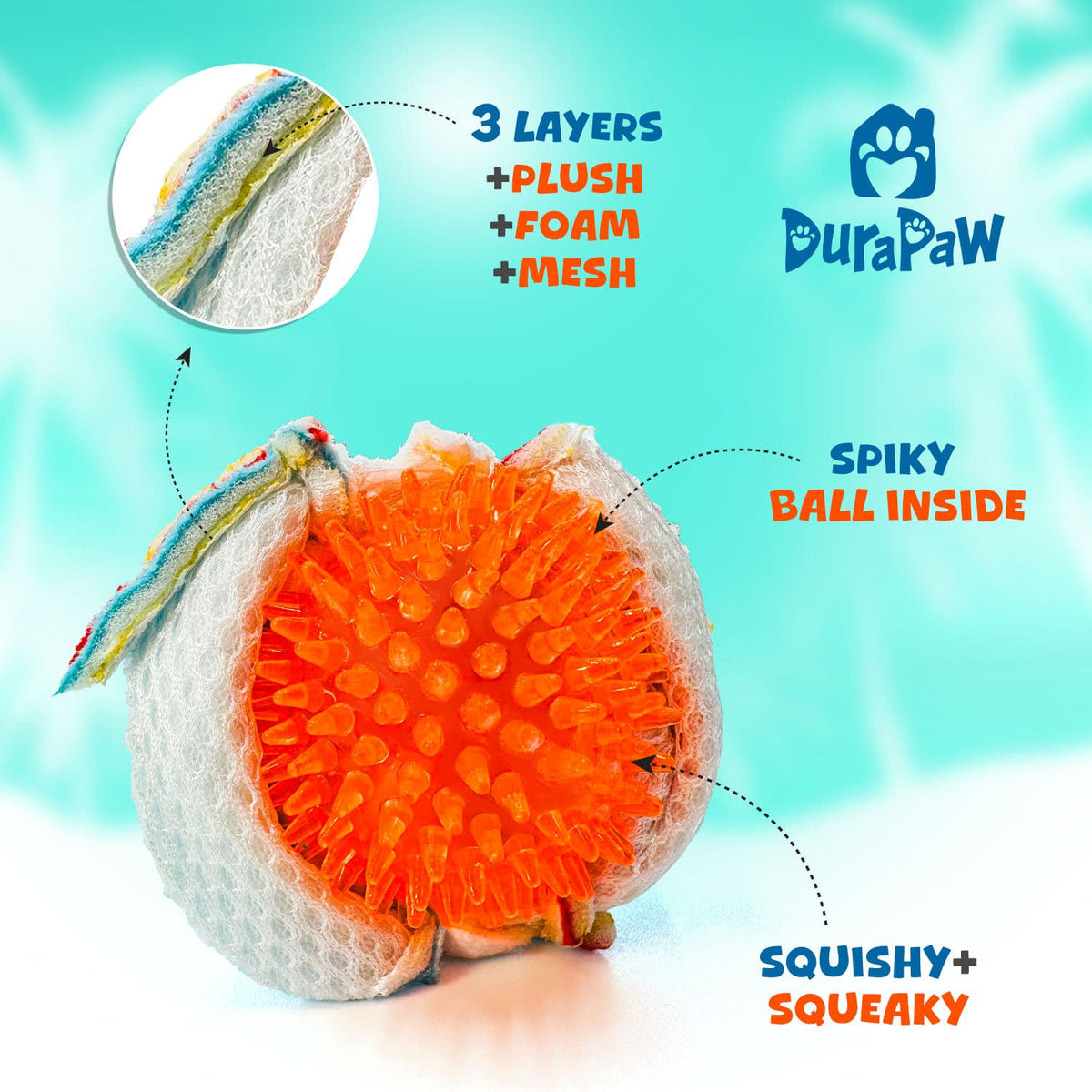 Squeaky 2 in 1 Multi Layered Dog Pet Toy