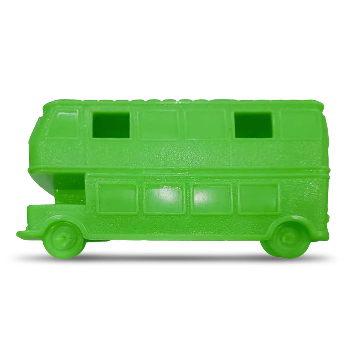 Green Soft Rubber TPR Puppy Dog Enrichment Feeder Long Bus Toy