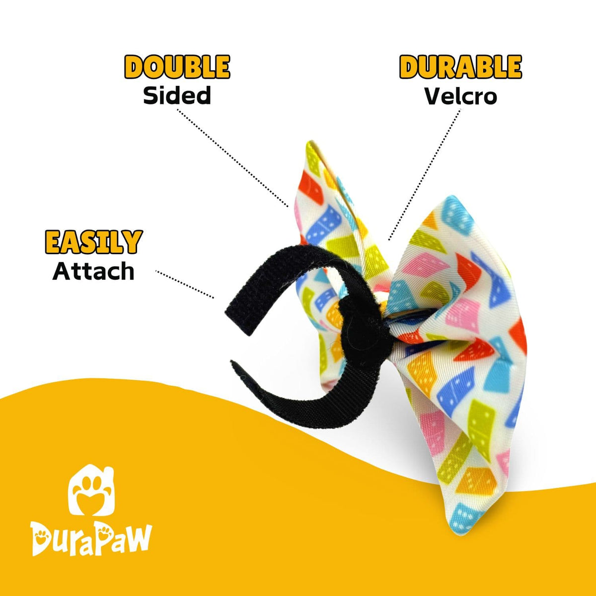 Durable Double Sided Domino Game Bow Tie Dog Accessory