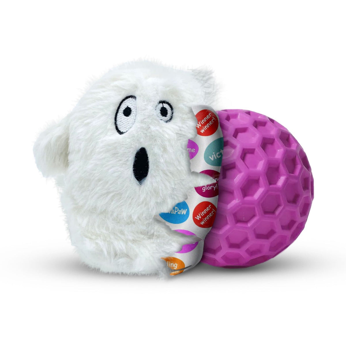 DuraPaw 2 in 1 Squeak-A-Boo Dog Toy Durable Squeaky Surprise