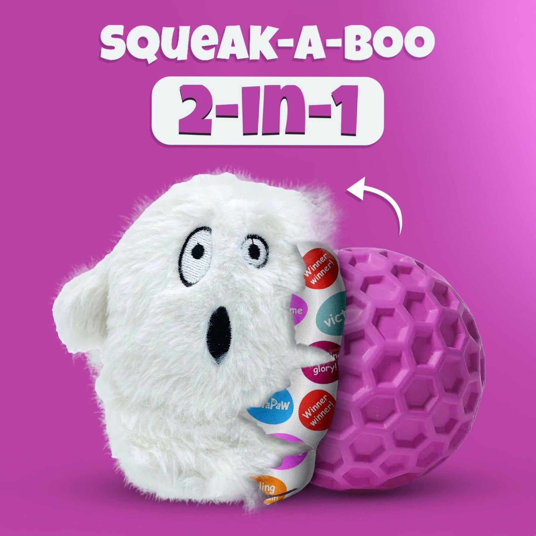 DuraPaw Squeak-a-Boo 2 in 1 Rippable Dog Toy Within Toy