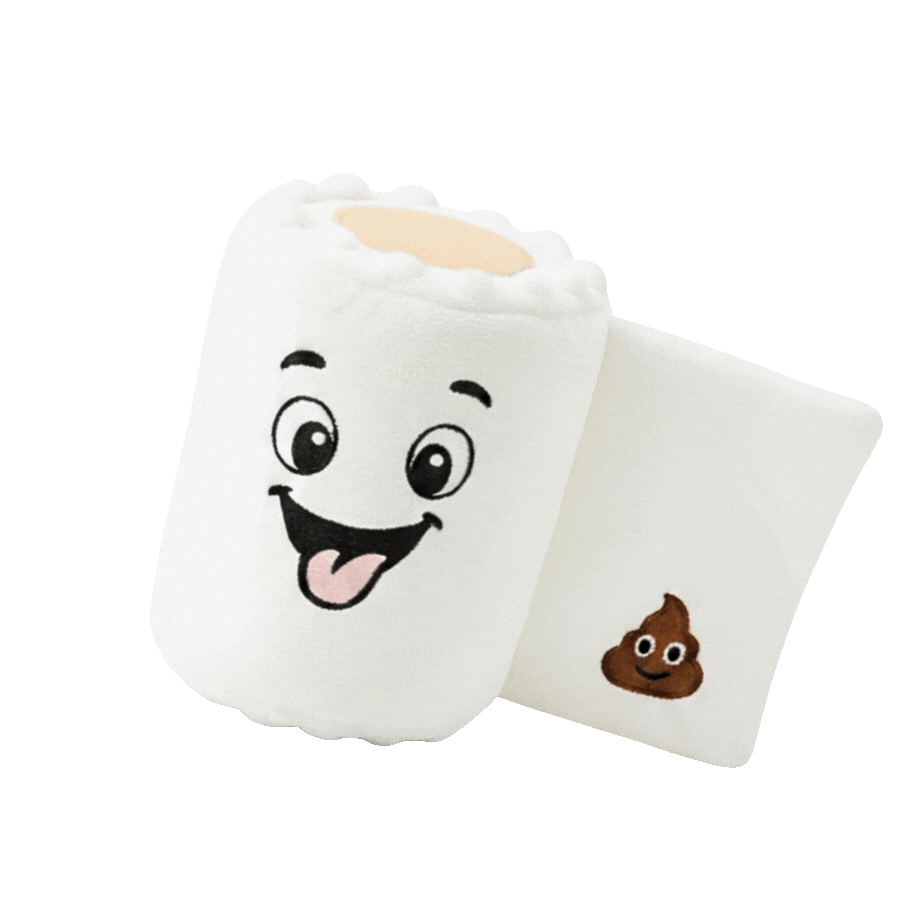 DuraPaw 2 in 1 Rip and Reveal toilet paper with durable orange natural rubber toy hidden inside