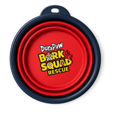 DuraPaw Bark Squad Rescue Red Collapsible Themed Pet Dog Water Food Bowl for Travel