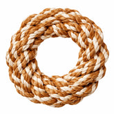 DuraPaw bagel twist tug top interactive brown and white dog toy on white background