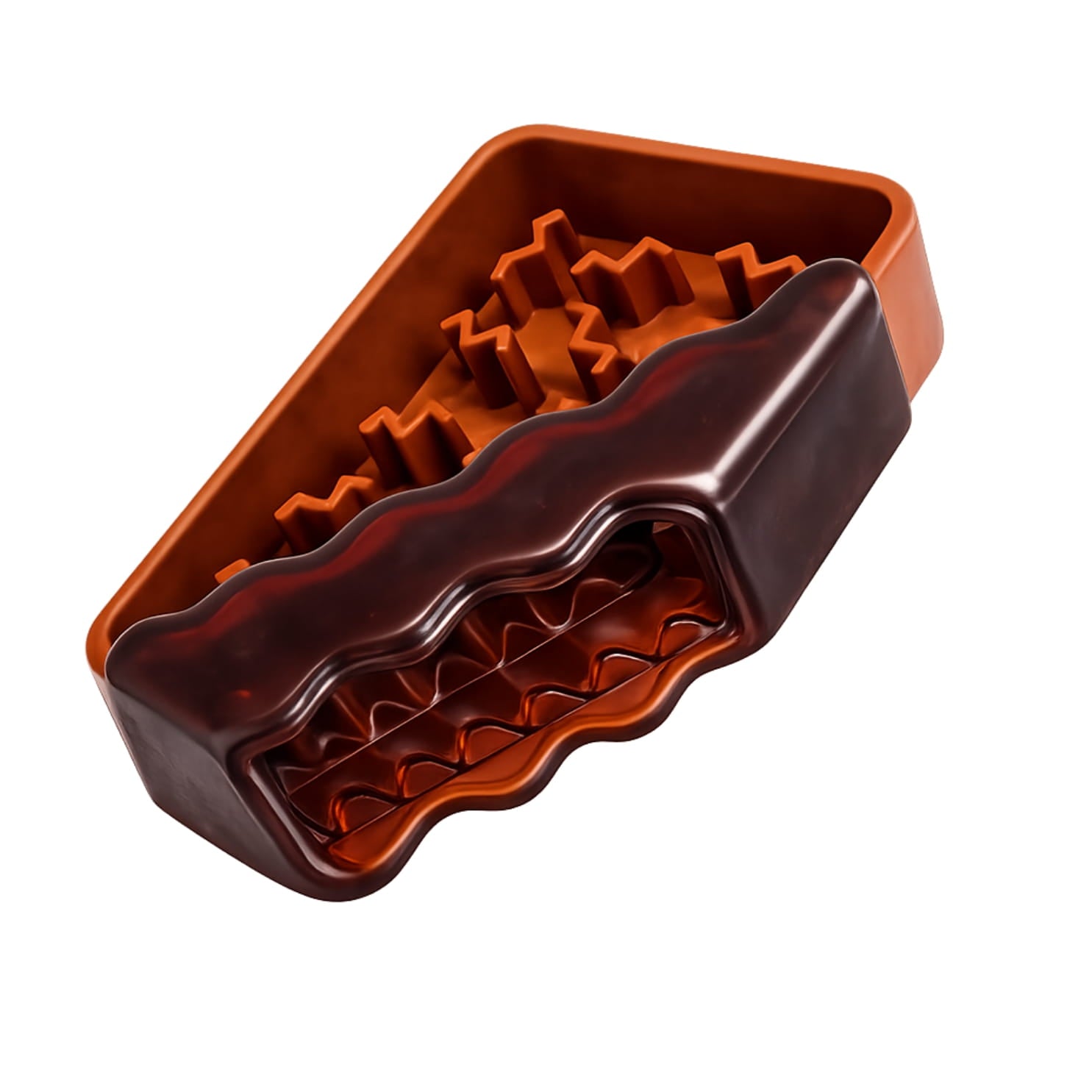 Brown chocolate enrichment slow feeder nylon and rubber pet dog chew toy