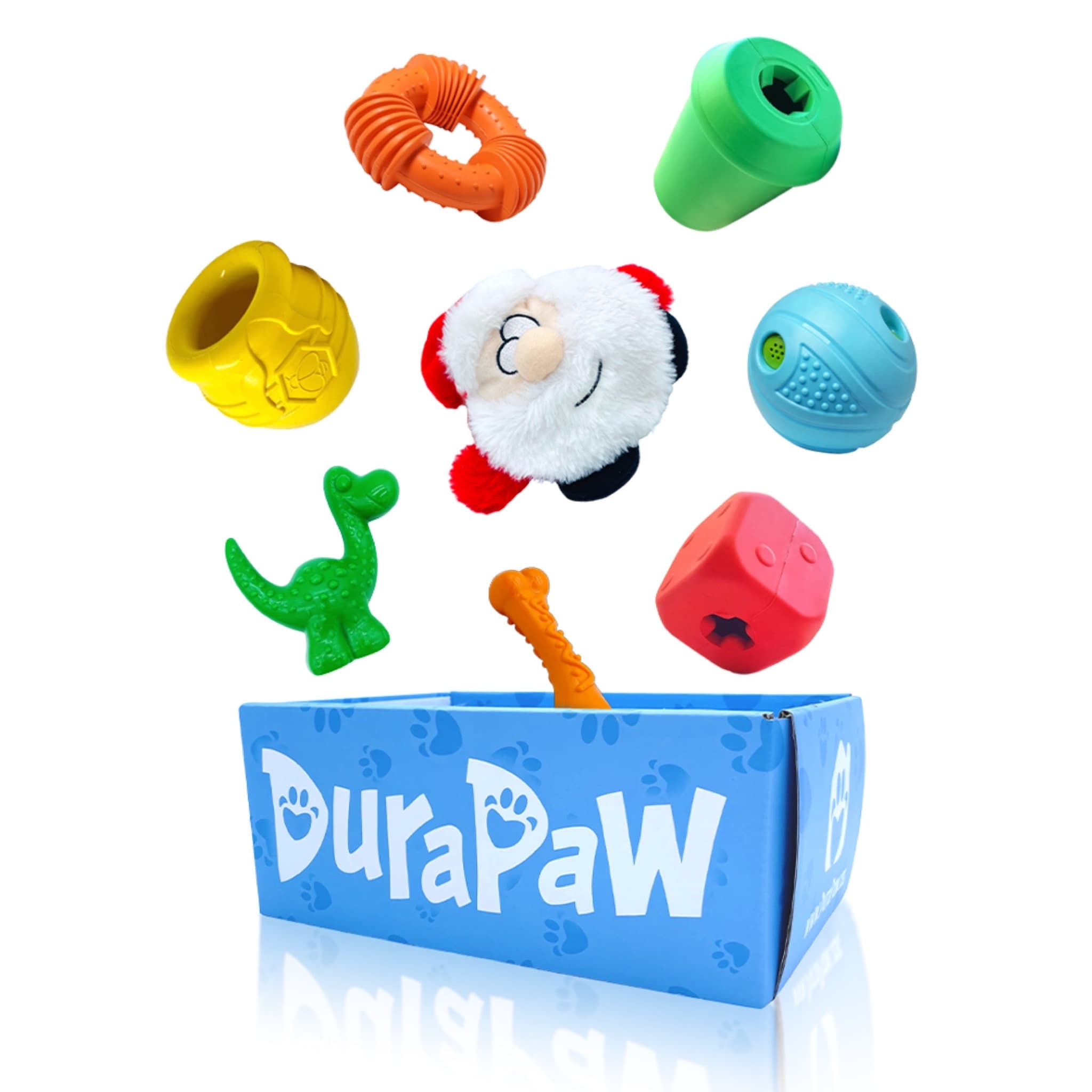 Christmas Dog Box Full of Toys and Treats