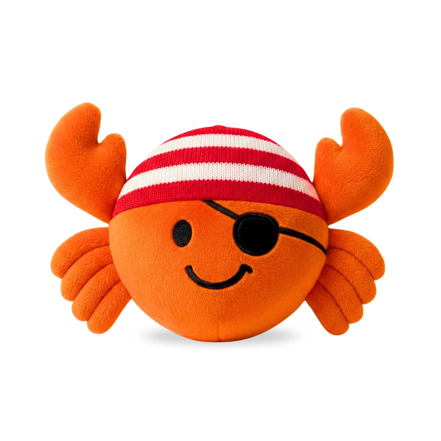 DuraPaw plush crab dog toy with a pirate hat on a white background