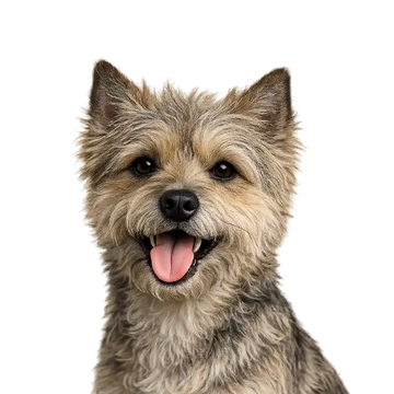 Cairn Terrier dog breed smiling happy on a png background