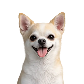 Small Chihuahua dog breed with a happy expression on a png background