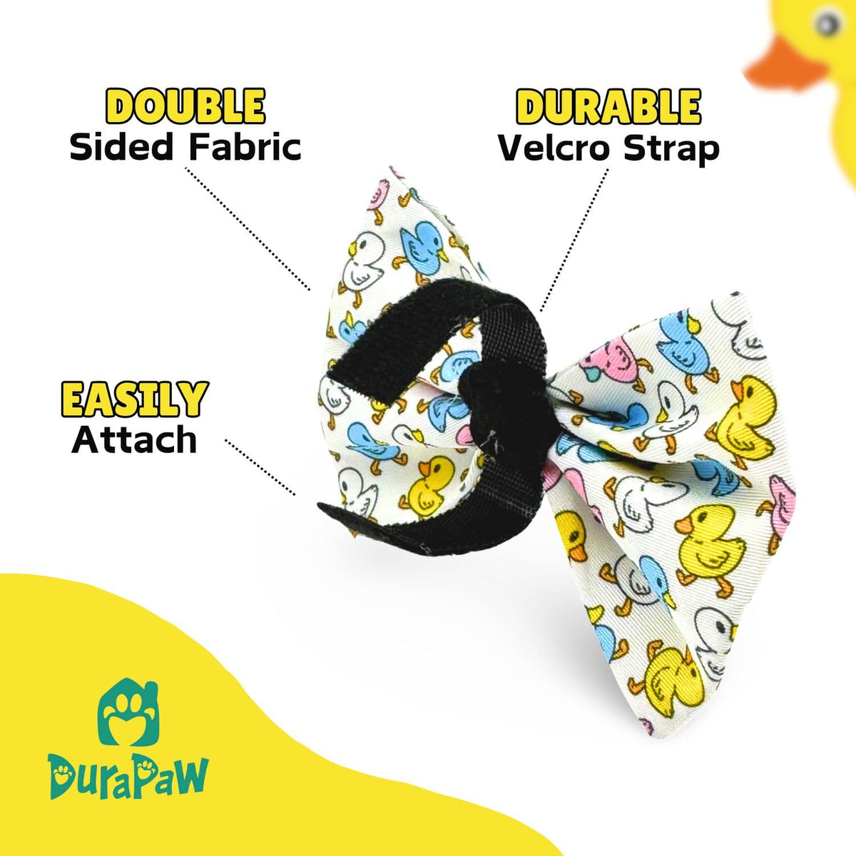 Durable Duck Dog Bow Tie Wearable Accessory All Dog Sizes