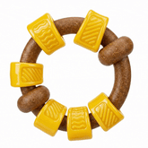 DuraPaw interactive nylon chew ring with sliding yellow attachments
