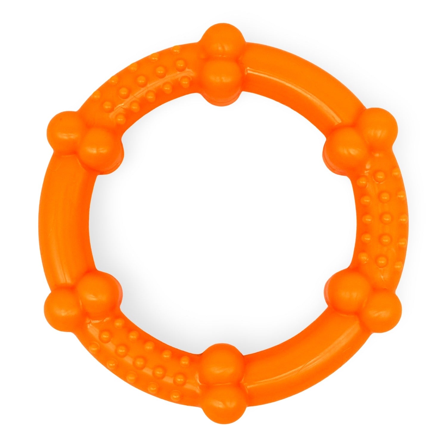 Super Tough Orange Nylon Dog Bone Ring Chew Toy