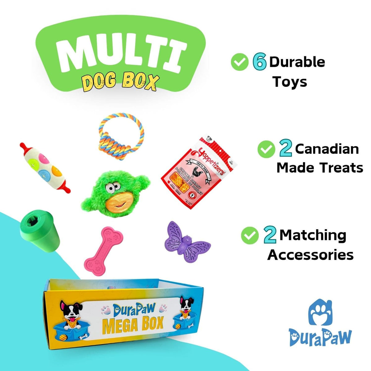DuraPaw Multi Dog Subscription Box Toys Treats Accessories Canada