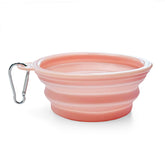 Pink Pet Dog Feeding Collapsible Silicone Dog Food Bowl