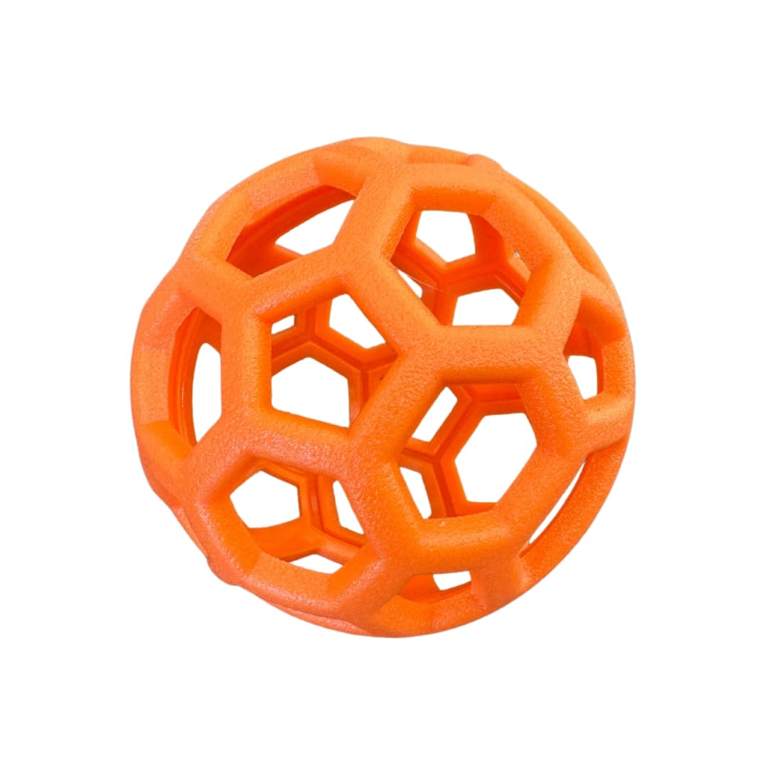 Orange Puzzle Rubber Dog Treat Fetch Ball Toy