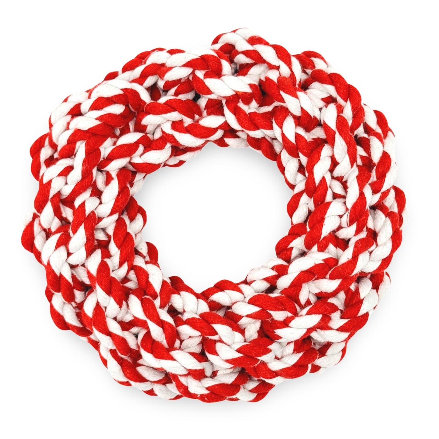 Red Tug Rope Ring Dog Toy for Interactive Play