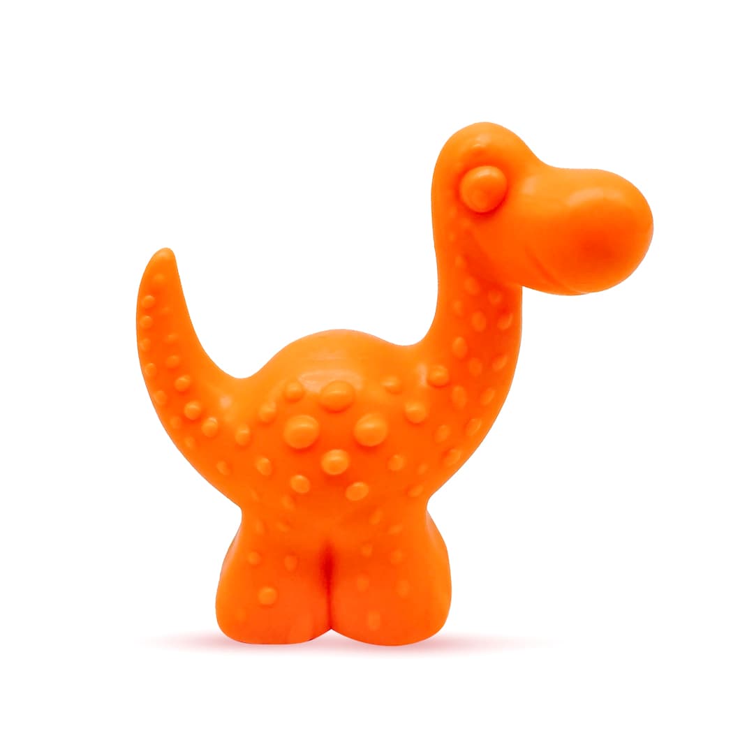Super Tough Nylon Orange Dino Dog Chew Toy