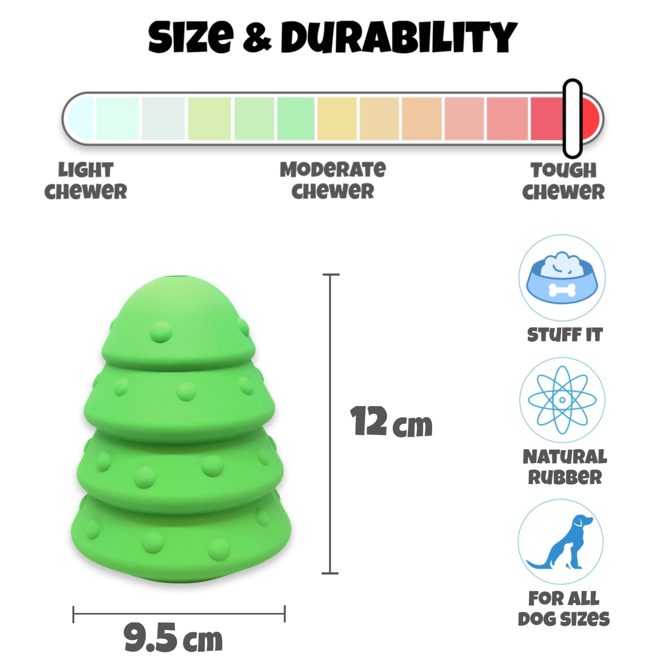 SodaPup Durable Christmas Tree Dog Toy Treat Dispenser Enrichment Feeder