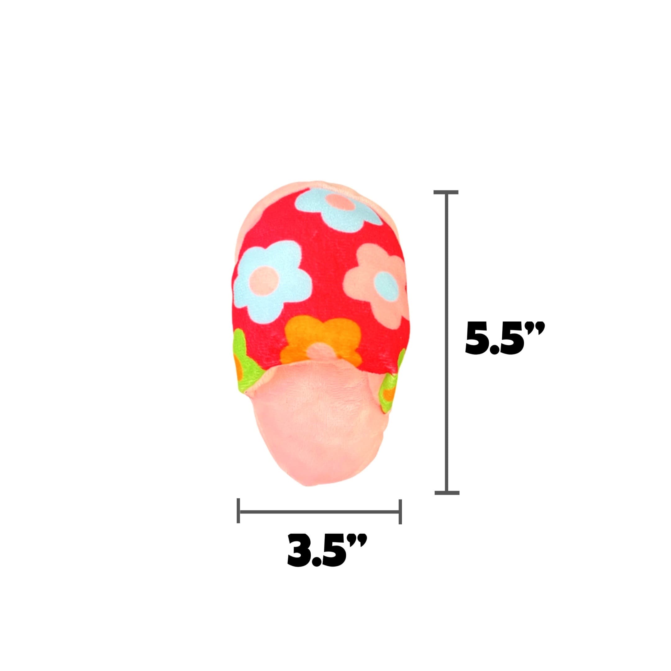 Small Dog Slipper Chew Toy Sizing